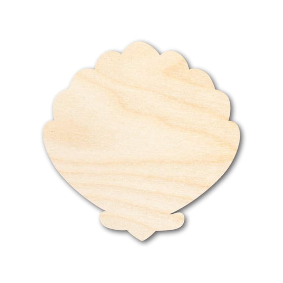 Unfinished Wood Clam Sea Shell Shape | DIY Craft Cutout 16" / 1/8"