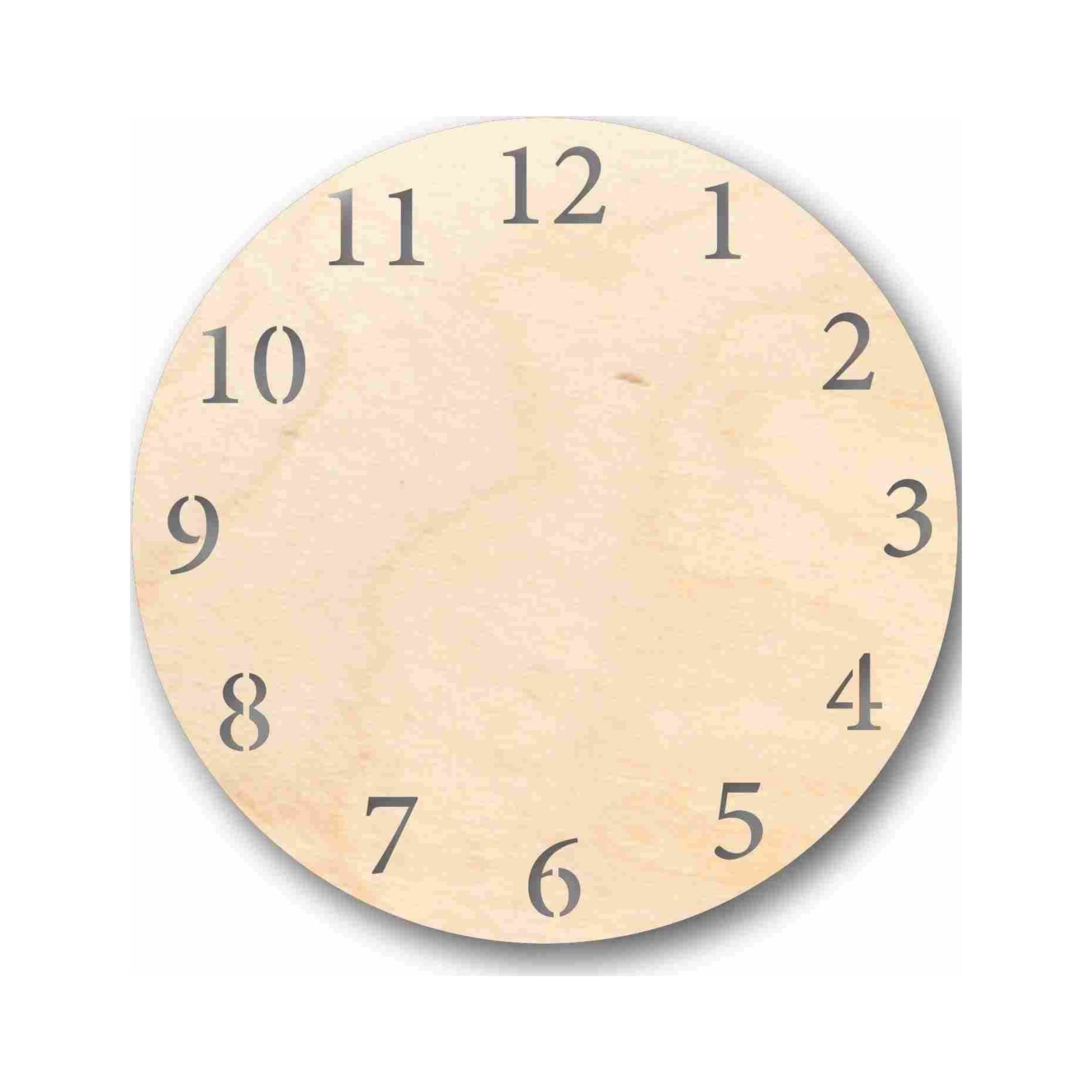 Unfinished Wood Clock Silhouette - Craft- up to 46