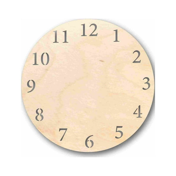 Unfinished Wood Clock Silhouette - Craft- up to 46" DIY 18" / 1/8"