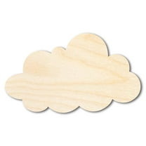 Unfinished Wood Cloud Silhouette - Craft- up to 46" DIY 12" / 1/8"