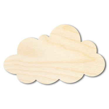 Unfinished Wood Cloud Silhouette - Craft- up to 46" DIY 12" / 1/8"
