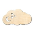 thumbnail image 1 of Unfinished Wood Cloud with Moon & Stars Shape - Craft - up to 46" DIY 5" / 1/8", 1 of 3