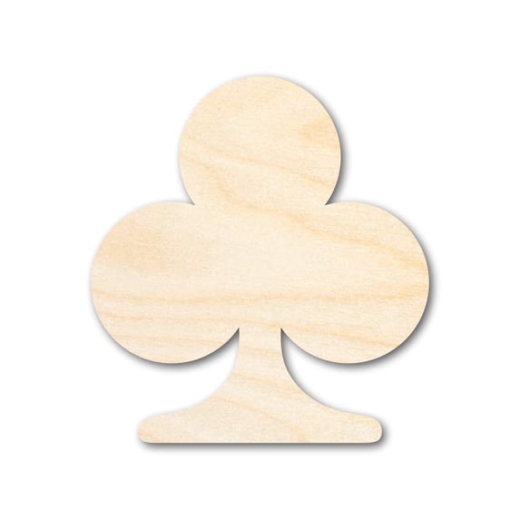 Unfinished Wood Club Shape | DIY Playing Cards Craft Cutout 42" / 1/2"