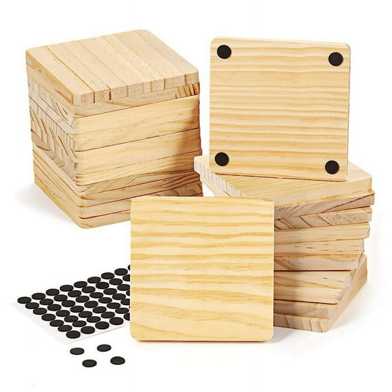 Unfinished Wood Coasters 4 Inch Square Blank Crafts DIY Home