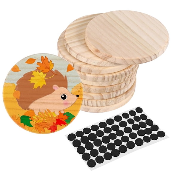 Unfinished Wood Coasters 4Inch Round Blank Coasters Crafts DIY
