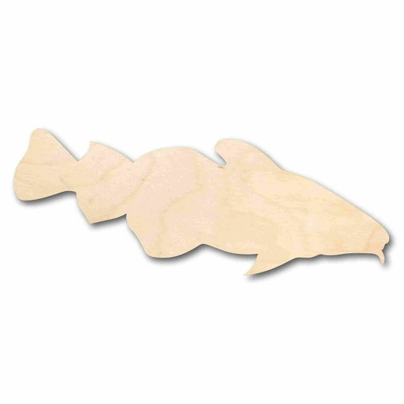 Unfinished Wood Cod Fish Silhouette - Craft- up to 46" DIY 5" / 1/4"