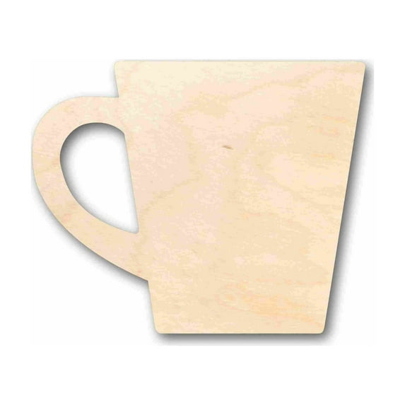 Unfinished Wood Coffee Cup Silhouette - Craft- up to 46" DIY 8" / 1/8"