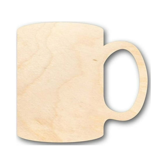Unfinished Wood Coffee Mug Shape - Kitchen - Craft - up to 46" DIY 14" / 1/8"