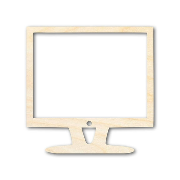 Unfinished Wood Computer Shape | DIY Craft Cutout | up to 46" DIY 6" / 1/8"