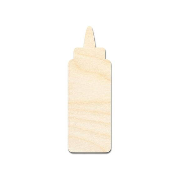 Unfinished Wood Condiment Bottle Shape | Craft Cutout 20" / 1/4"