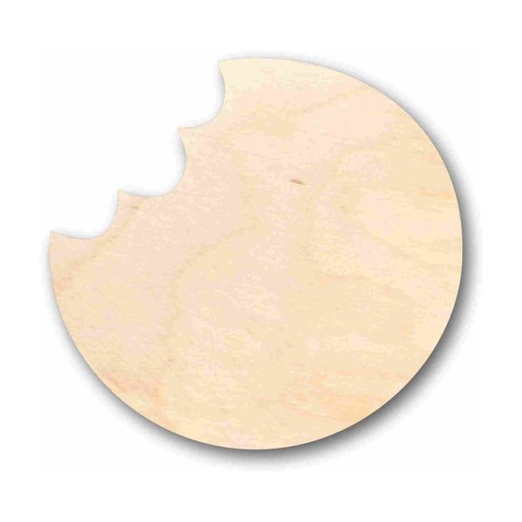 Unfinished Wood Cookie with Bite Silhouette - Craft- up to 46" DIY 4" / 1/4"