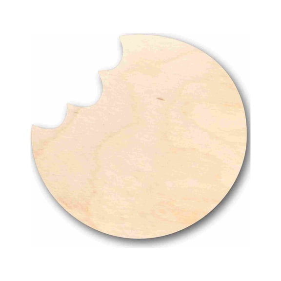 Unfinished Wood Cookie with Bite Silhouette - Craft- up to 46" DIY 42" / 1/2"