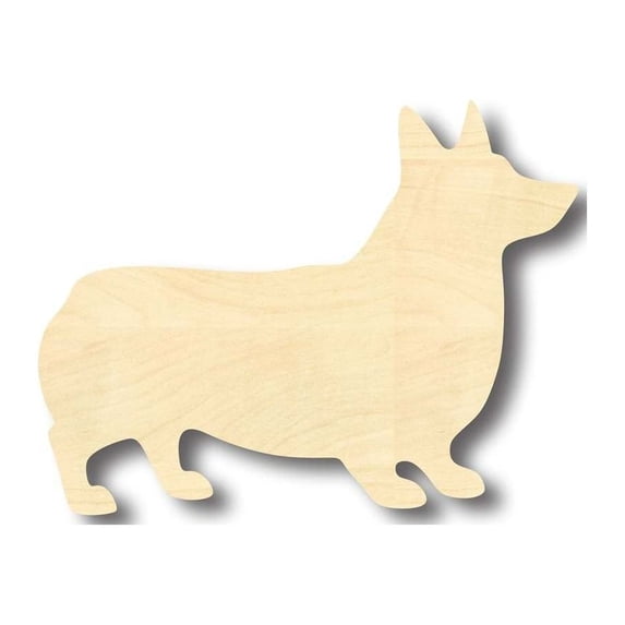 Unfinished Wood Corgi Dog Shape - Animal - Pet - Craft - up to 46" DIY 20" / 1/8"