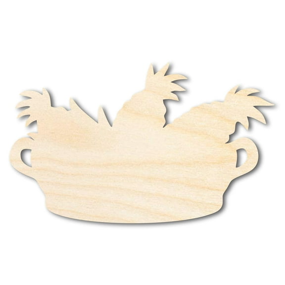 Unfinished Wood Corn Basket Shape | Craft Cutout | up to 46" DIY 6" / 1/8"