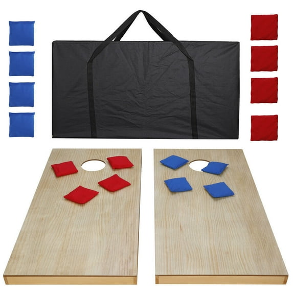 Unfinished Wood Cornhole Game Set with Carry Bag, 4' x 2'