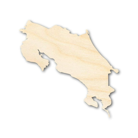 Unfinished Wood Costa Rica Country Shape - Central America Craft - up to 46" DIY 5" / 1/4"