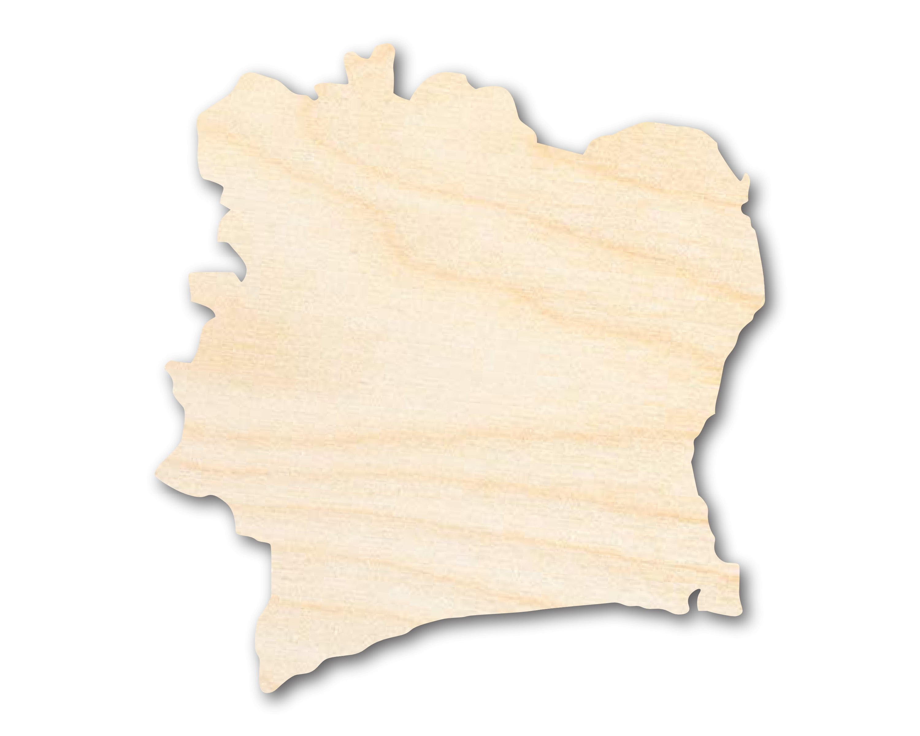 Unfinished Wood Cote d'Ivoire Country Shape - Ivory Coast West Africa ...