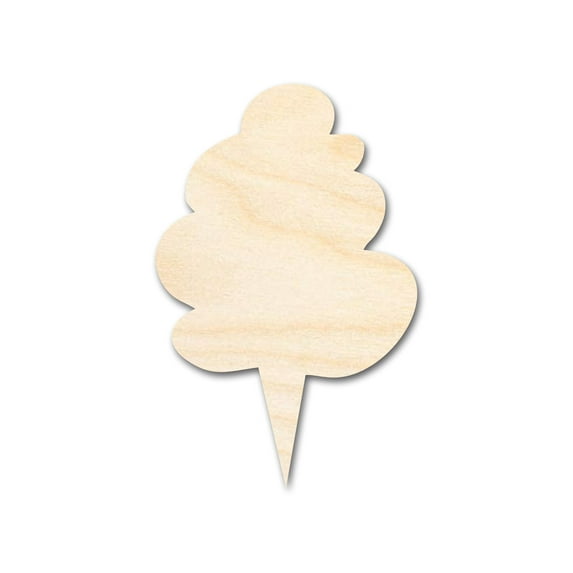 Unfinished Wood Cotton Candy Shape - Craft - up to 46" 4" / 1/4"