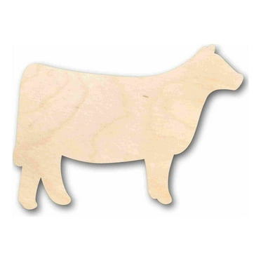 Unfinished Wood Cow Calf Silhouette - Craft- up to 46" DIY 6" / 1/2"