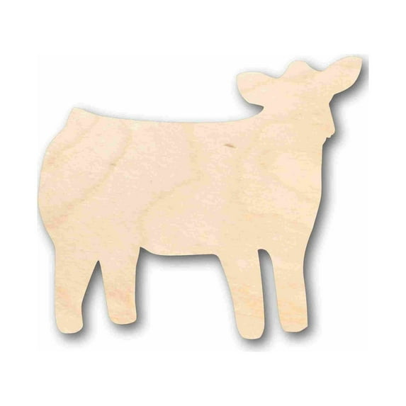 Unfinished Wood Cow Calf Silhouette - Craft- up to 46" DIY 6" / 1/8"