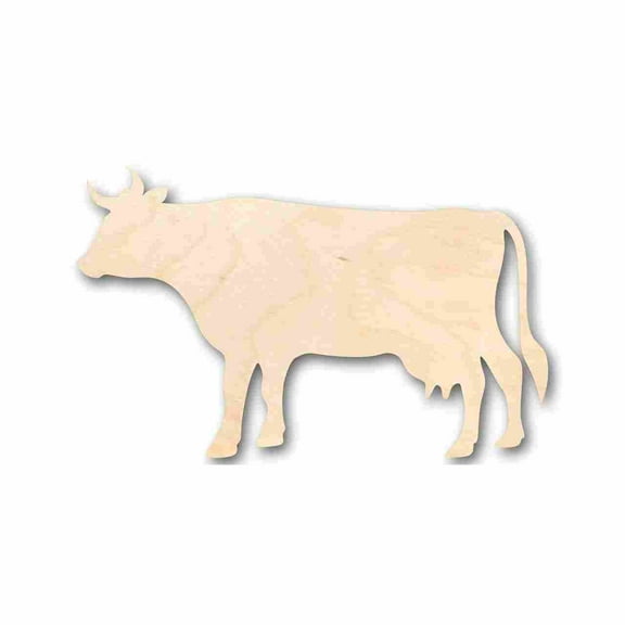 Unfinished Wood Cow Shape - Farm Animal - Craft - up to 46" DIY 5" / 1/4"