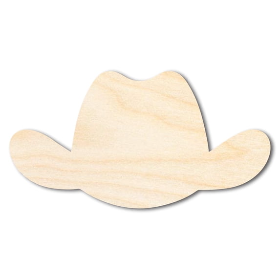 Unfinished Wood Cowboy Hat Shape | DIY Craft Cutout 3" / 1/2"