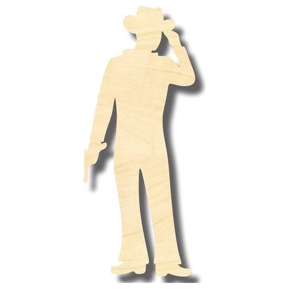 Unfinished Wood Cowboy Shape - Western - Craft - up to 46" DIY 24" / 1"