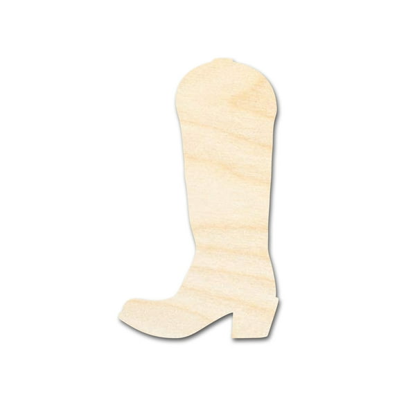 Unfinished Wood Cowgirl Boot Shape - Craft - up to 46" DIY 18" / 3/4"