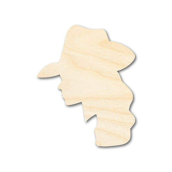 Unfinished Wood Cowgirl Silhouette Shape 18" / 3/4"