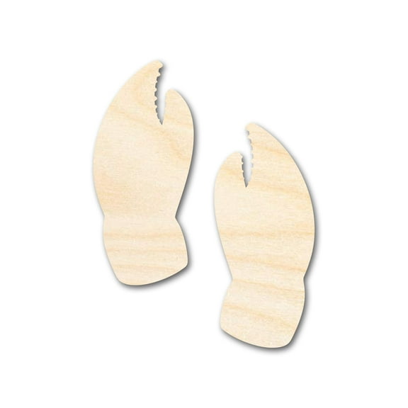 Unfinished Wood Crab Claw Shape | DIY Craft Cutout | up to 46" DIY 3" / 1/4"