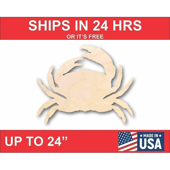 Unfinished Wood Crab Silhouette - Craft- up to 46" DIY 30" / 3/4"