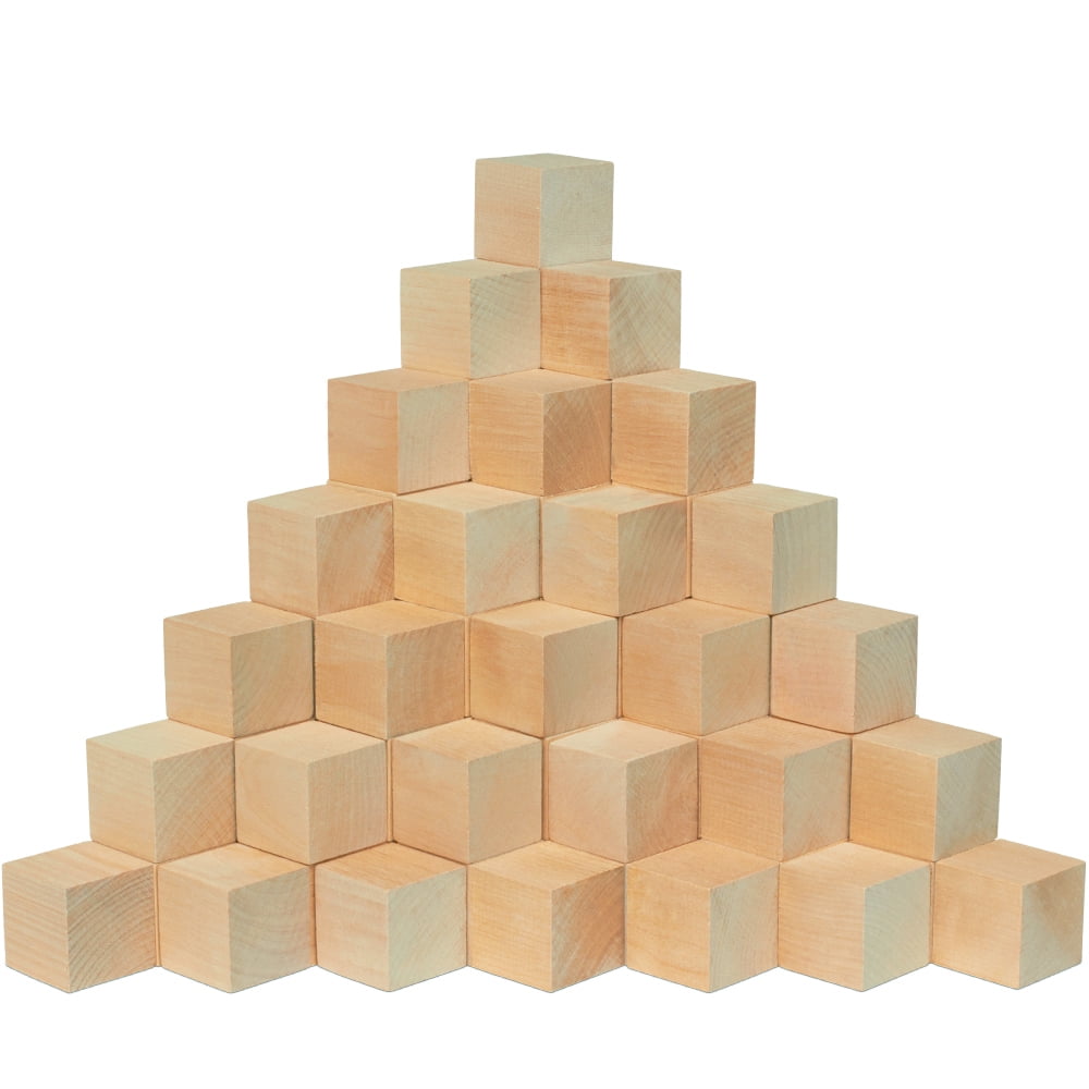 Unfinished Wood Craft Cubes 1 1 2 inch Pack of 24 Small Wooden Blocks to Decorate Wooden Cubes for Crafts and Decor by Woodpeckers