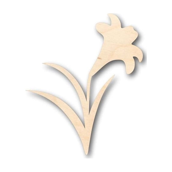 Unfinished Wood Craft Easter Lily Shape - Easter Flower - Craft up to 46" DIY 18" / 1/8"