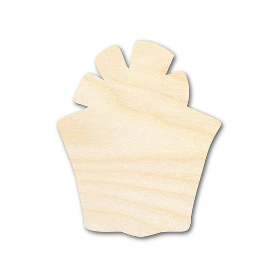 Unfinished Wood Crafty Present Shape | Craft Cutout 5" / 1/4"