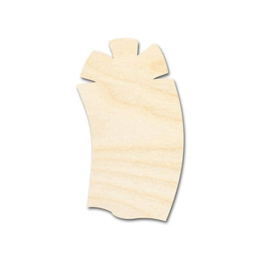 Unfinished Wood Crafty Present Shape | Craft Cutout | up to 46" DIY 8" / 1/8"