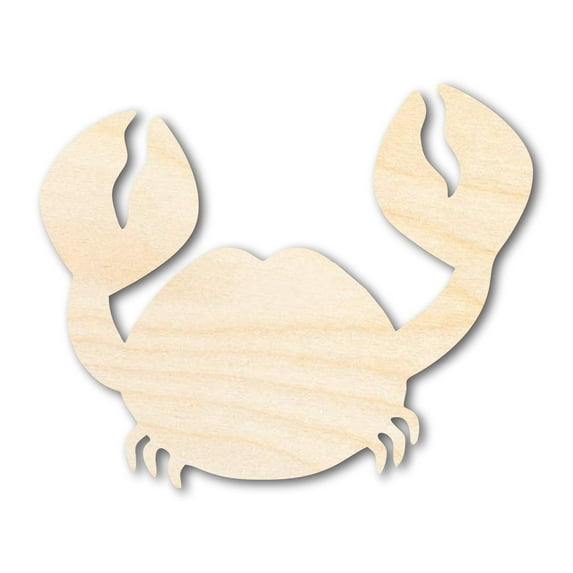 Unfinished Wood Crafty The Crab Shape | DIY Craft Cutout 7" / 1/4"