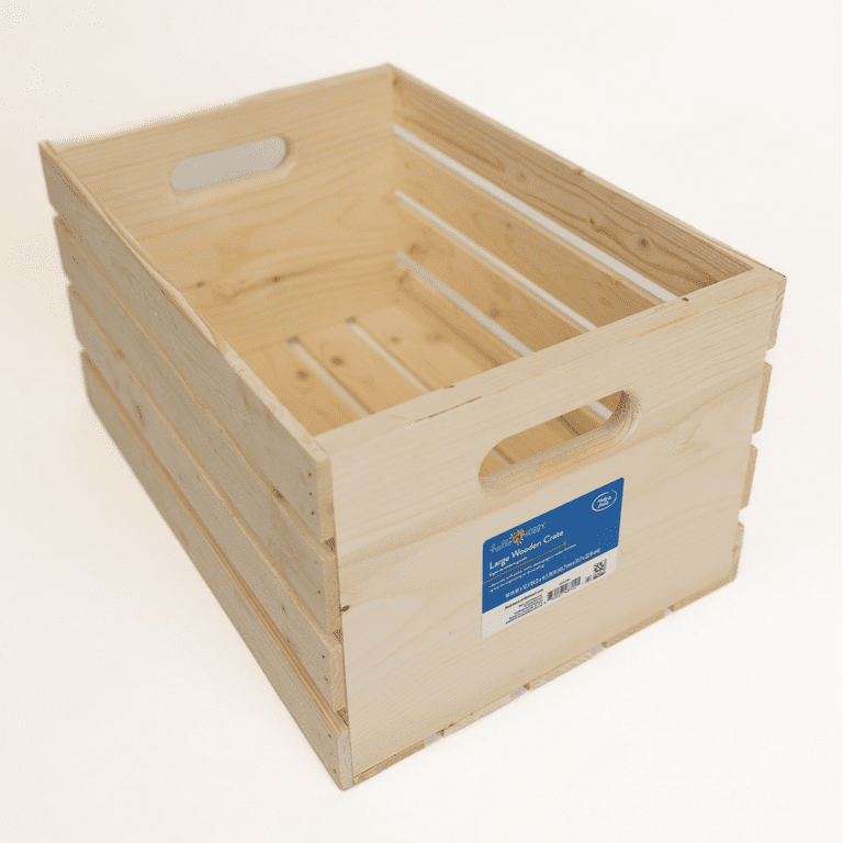 Unfinished Wood Crate, 18 in x 12.5 in x 9.5 in - Walmart.com