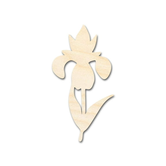 Unfinished Wood Crocus Flower Shape | Spring Craft Cutout 3" / 1/2"