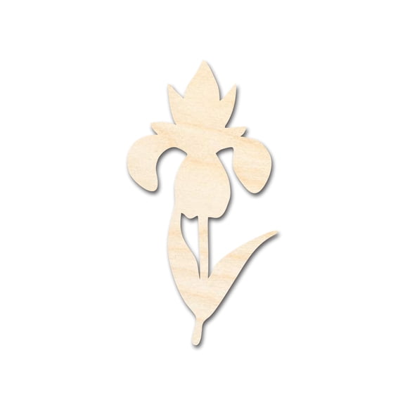 Unfinished Wood Crocus Flower Shape | Spring Craft Cutout 4" / 1/8"