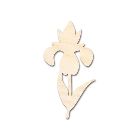 Unfinished Wood Crocus Flower Shape | Spring Craft Cutout 7" / 1/8"