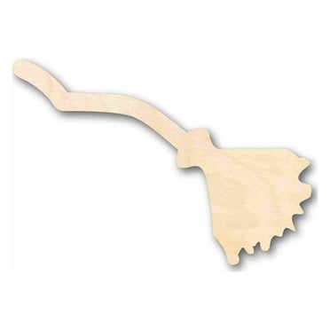 Unfinished Wood Crooked Flying Broom Silhouette - Craft- up to 46" DIY 5" / 1/8"