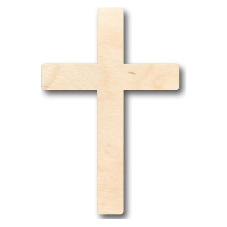 Unfinished Wood Catholic Cross Shape - Easter - Christian - Craft