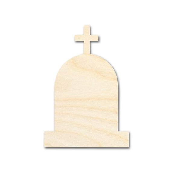 Unfinished Wood Cross Tombstone Shape - Craft - up to 36" 42" / 3/4"