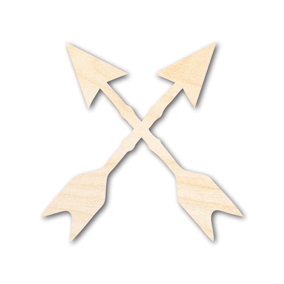Unfinished Wood Crossed Arrows Shape | Craft Cutout 12" / 1/2"