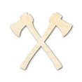 thumbnail image 1 of Unfinished Wood Crossed Axes Shape - Medieval Viking Craft - up to 46" DIY 14" / 1/2", 1 of 4
