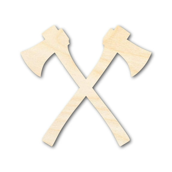 Unfinished Wood Crossed Axes Shape - Medieval Viking Craft - up to 46" DIY 18" / 1/4"
