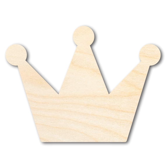 Unfinished Wood Crown Shape | DIY Craft Cutout 10" / 3/4"