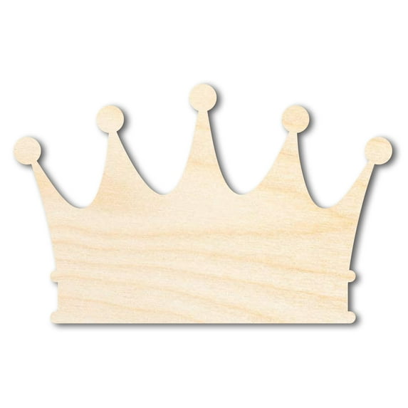 Unfinished Wood Crown Shape | Medieval Pirates | DIY Craft Cutout 20" / 1"