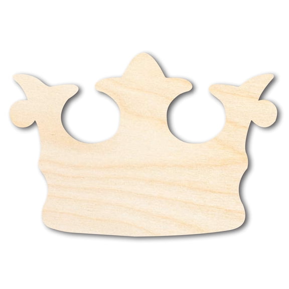 Unfinished Wood Crown Shape | Royalty King Queen | DIY Craft Cutout 12" / 1/8"