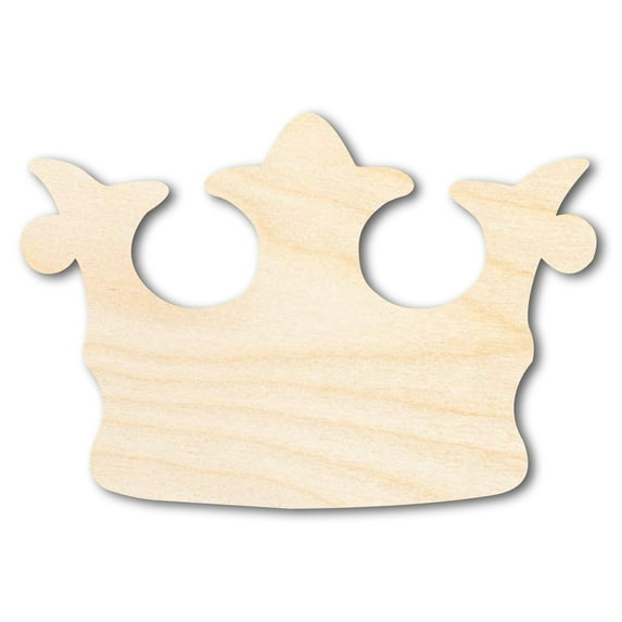 Unfinished Wood Crown Shape | Royalty King Queen | DIY Craft Cutout 3" / 1/2"